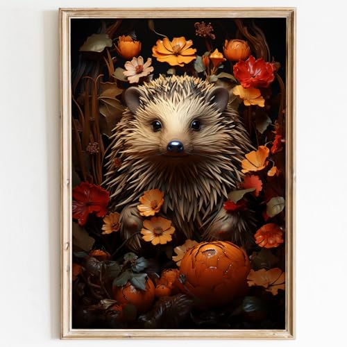 Cute Hedgehog Poster Vintage Gothic Painting Dark Animal... - Maison & Cuisine Amazon Royaume-Uni à 3.73€
