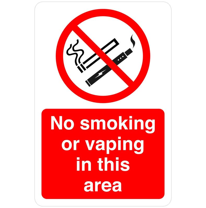 No smoking or vaping in this area safety sign- High tack... - Fournitures Bureau Amazon Royaume-Uni à 1.69€