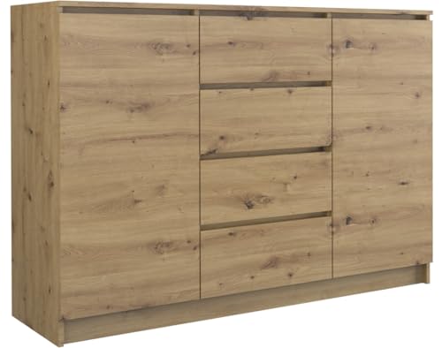 Artisan Eiche Kommode Lugo 2 Schubladen 4 Schränke 120 cm... - Home & Kitchen Amazon Germany à 138.00€