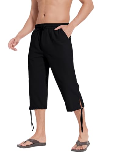 NANAMEEI Short 3/4 en lin pour homme - Pour l'été - Plage... en promo à 16,04€ (-39%) sur Amazon FR