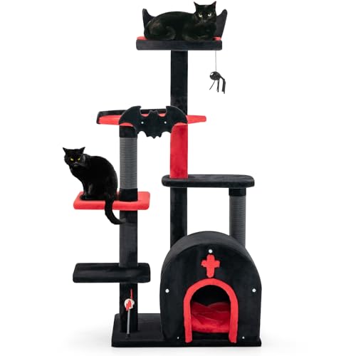 PETSITE Gothic Katzenbaum, 53 Zoll Mehrstufiger Katzenturm... - Animalerie Amazon Allemagne à 55.01€