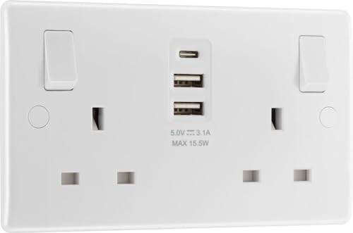 BG Electrical 15W Double Switched Power Wall Plug Socket... - Maison & Cuisine Amazon Royaume-Uni à 10.99€