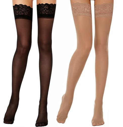 gigkik Oberschenkelhohe Strümpfe aus Silikon mit Spitze... - Mode & Vêtements Amazon Allemagne à 4.79€