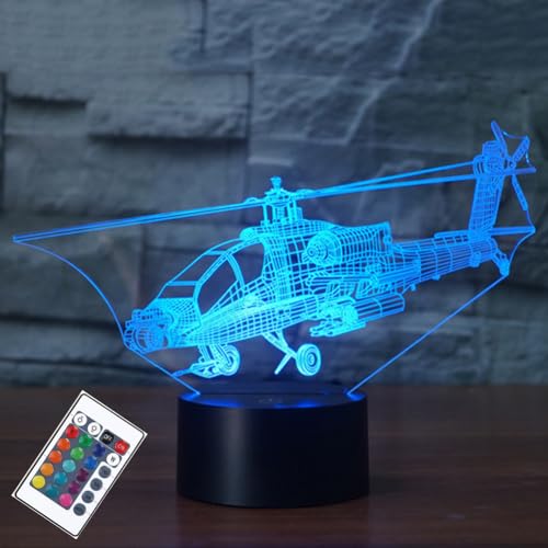 PONLCY Veilleuse d'hélicoptère, lampe illusion 3D avec... - Maison & Cuisine Amazon France à 15.23€