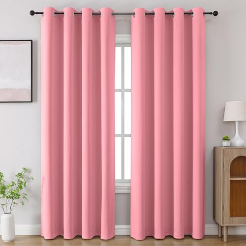 CUCRAF Pink Blackout Curtains 84 inch Length 2 Panels Set... - Home & Kitchen Amazon UK à 20.03€