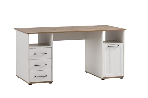 Schildmeyer Jelda Büro Schreibtisch 701897, matt weiß/Eiche... - Maison & Cuisine Amazon Allemagne à 141.99€