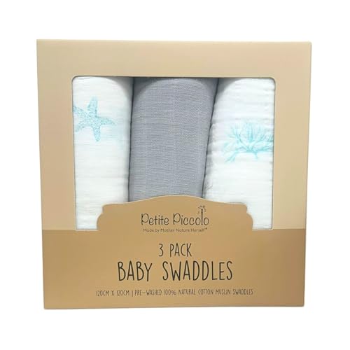 Petite Piccolo Baby Swaddle Blankets, 100% Cotton, Soft and... - Maison & Cuisine Amazon Royaume-Uni à 12.87€
