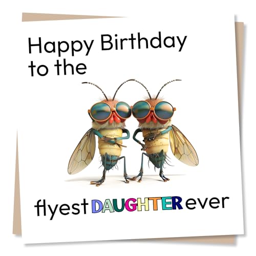 Funny Birthday Card for Daughter - Cartoon Fly - Happy... - Auto & Moto Amazon Royaume-Uni à 1.99€
