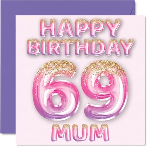 69th Birthday Card for Mum - Pink & Purple Glitter Balloons... - Livres & eBooks Amazon Royaume-Uni à 2.65€