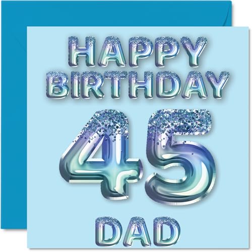 45th Birthday Card for Dad - Blue Glitter Party Balloons... - Sports & Fitness Amazon Royaume-Uni à 1.91€