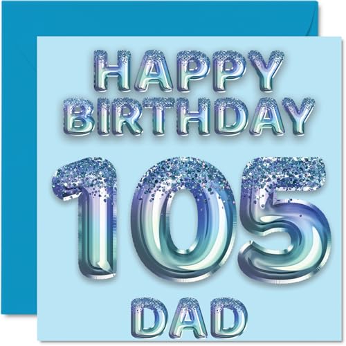 105th Birthday Card for Dad - Blue Glitter Party Balloons... - Sports & Fitness Amazon Royaume-Uni à 2.27€
