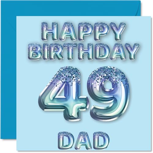 49th Birthday Card for Dad - Blue Glitter Party Balloons... - Sports & Fitness Amazon Royaume-Uni à 2.06€