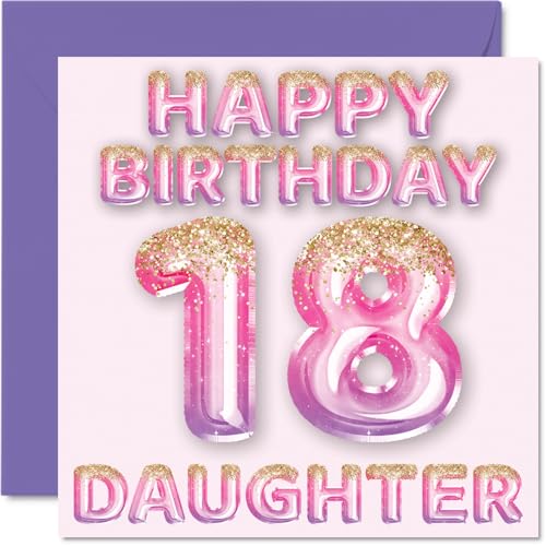 18th Birthday Card for Daughter - Pink & Purple Glitter... - Sports & Fitness en promo à 1.97€