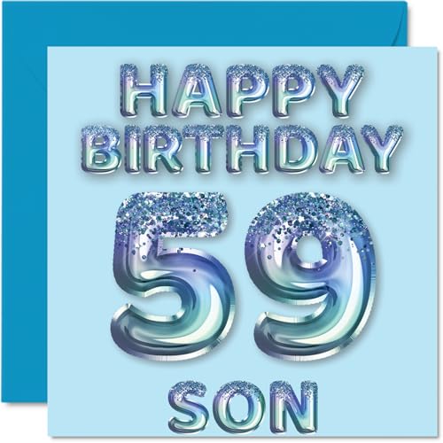 59th Birthday Card for Son - Blue Glitter Party Balloons... - Sports & Fitness Amazon Royaume-Uni à 2.06€