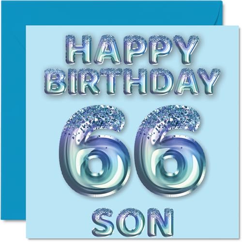 66th Birthday Card for Son - Blue Glitter Party Balloons... - Sports & Fitness Amazon Royaume-Uni à 2.06€