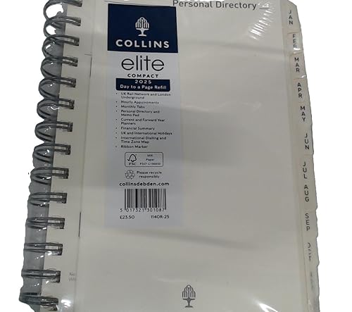 Collins Elite 2025 Diary for Business - Compact Day a Page... - Maison & Cuisine Amazon Royaume-Uni à 6.46€