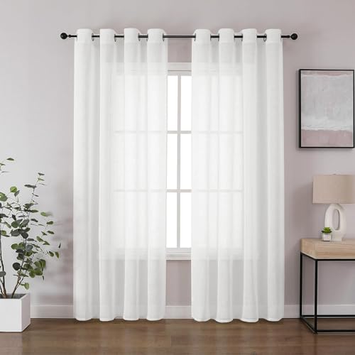 CUCRAF Leinenoptik Voile Vorhänge mit Ösen Gardine für... - Deal Amazon à 8.79€