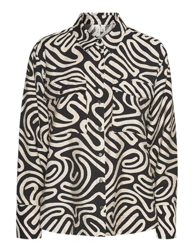 VERO MODA VMVIGDIS L/S Camiseta WVN BTQ, Negro/AOP: vigdis... - Mode & Vêtements en promo à 11.82€