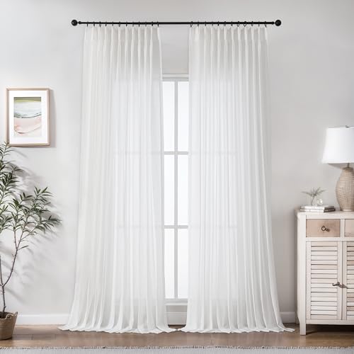 WEST LAKE Cortinas traslúcidas plisadas blancas de 102... - Maison & Cuisine Amazon Espagne à 74.55€