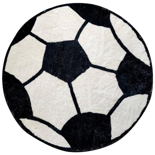 Tapis rond antidérapant football noir et blanc pour salon... - Maison & Cuisine Amazon France à 10.99€