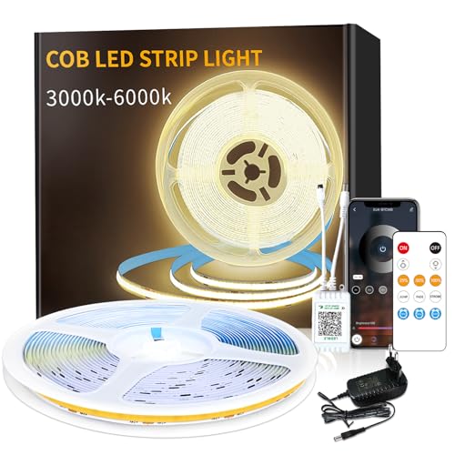 Yeewhale Ruban LED COB 3000K Blanc Chaud APP Contrôle avec... - Maison & Cuisine Amazon France à 49.90€