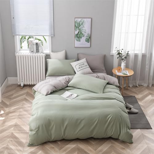Parure de lit 3 pièces 220 x 240 cm - Gris vert clair - En... en promo à 18,74€ (-47%) sur Amazon FR