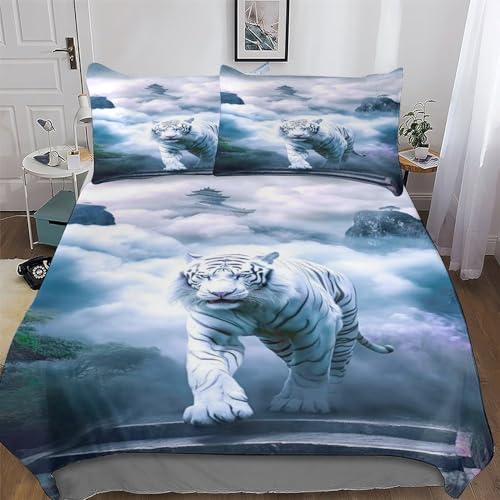 PAZZK Tiger Bettwäsche Weich Atmungsaktiv Bettbezüge Set 2... - Maison & Cuisine Amazon Allemagne à 24.52€