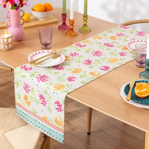 furn. Honeysuckle Table Chemin De Table – Lavable Floral... - Maison & Cuisine Amazon France à 16.92€