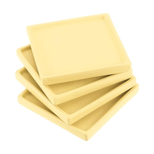 PATIKIL 5 Inch Plant Pot Saucers, 4 Pack Ceramic Square... - Jardin & Extérieur en promo à 14.29€
