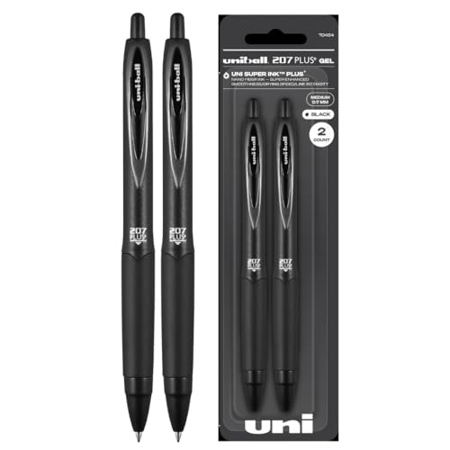 Uniball 207+ Lot de 2 stylos à encre gel rétractables noirs... - Sports & Fitness Amazon France à 9.18€