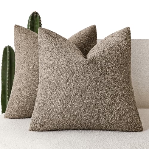 Foindtower Bouclé-Kissenbezüge strukturiert, einfarbig... - Maison & Cuisine en promo à 23.30€