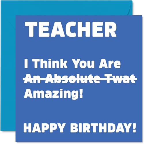 Rude Birthday Cards for Teacher - Absolute Tw*t - Joke... - Auto & Motorcycle Amazon UK à 2.41€