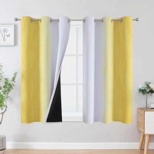 VEHEDE Cortinas degradadas de color amarillo y blanco con... - Jouets & Jeux Amazon Espagne à 27.53€