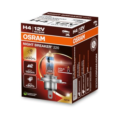 Osram NIGHT BREAKER 220, H4, 220% mehr Helligkeit... - Maison & Cuisine en promo à 14.01€
