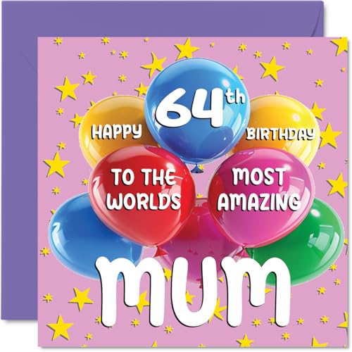 64th Mum Birthday Card - World's Most Amazing Mum - Happy... - Auto & Moto Amazon Royaume-Uni à 1.95€