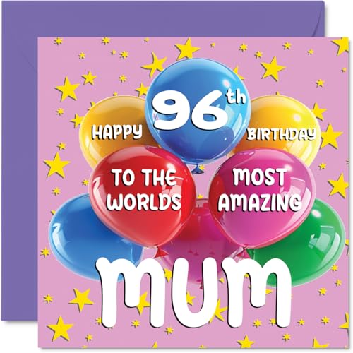 96th Mum Birthday Card - World's Most Amazing Mum - Happy... - Auto & Moto Amazon Royaume-Uni à 2.06€