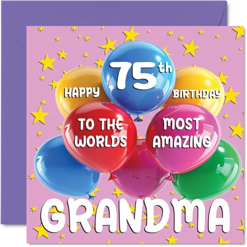 75th Grandma Birthday Card - World's Most Amazing Grandma... - Auto & Moto Amazon Royaume-Uni à 2.47€