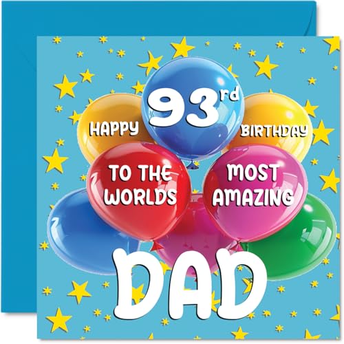 93rd Dad Birthday Card - World's Most Amazing Dad - Happy... - Auto & Moto Amazon Royaume-Uni à 1.44€