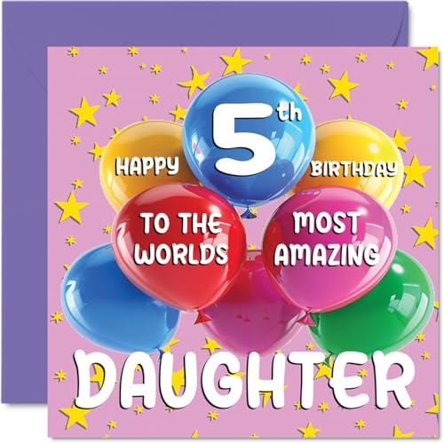 5th Daughter Birthday Card - World's Most Amazing Daughter... - Auto & Moto Amazon Royaume-Uni à 1.99€