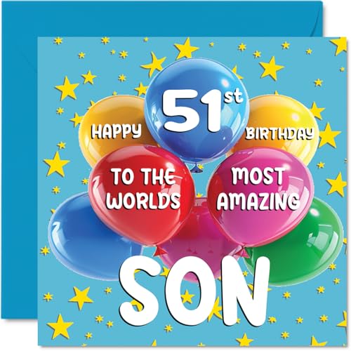 51st Son Birthday Card - World's Most Amazing Son - Happy... - Auto & Motorcycle Amazon UK à 2.19€