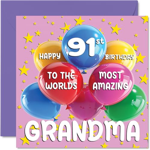 91st Grandma Birthday Card - World's Most Amazing Grandma... - Auto & Moto en promo à 1.99€