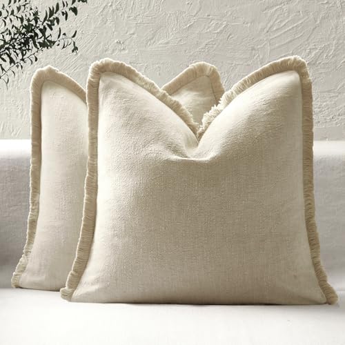 ROMANDECO Boho Linen Decorative Throw Pillow Covers with... - Maison & Cuisine Amazon Royaume-Uni à 11.00€
