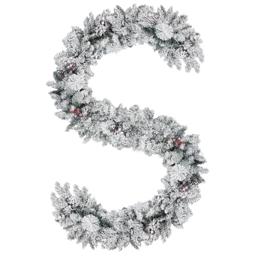 EDWINENE Weihnachtsgirlanden, 9 Fuß Schnee Weihnachtsgirland... - Maison & Cuisine Amazon Allemagne à 3.55€