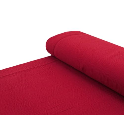 Baumwoll - Stoff Musselin Double Gauze einfarbig dunkelrot... - Maison & Cuisine en promo à 2.29€