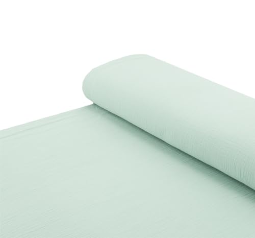 Baumwoll - Stoff Musselin Double Gauze einfarbig hellmint... - Loisirs Créatifs en promo à 2.29€