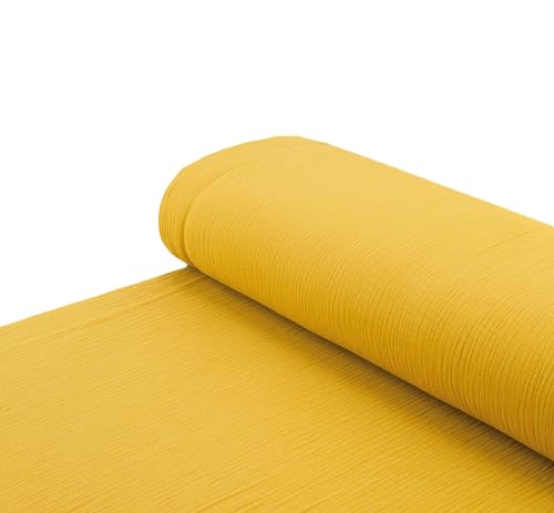 Baumwoll - Stoff Musselin Double Gauze einfarbig ocker... - Loisirs Créatifs Amazon Allemagne à 2.29€