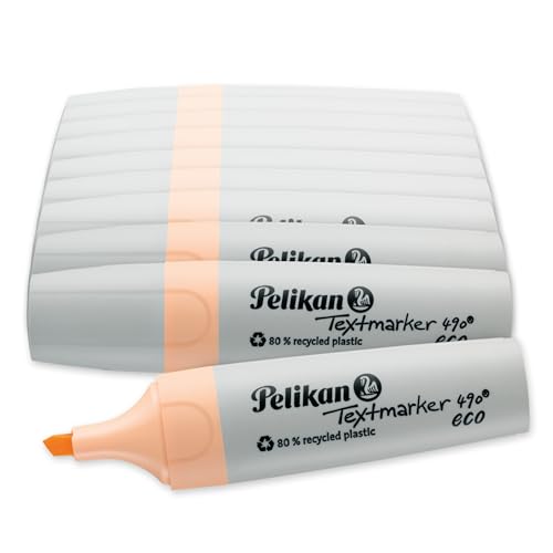 Pelikan Textmarker 490 eco, Pastell-Orange, 10 Stück, mit... - Fournitures Bureau en promo à 4.16€