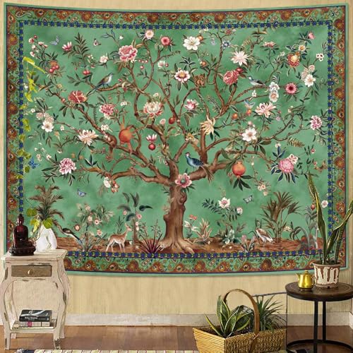Faxdong Boho-Wandteppich, Baum des Lebens, Vintage-Blumenblä... - Maison & Cuisine Amazon Allemagne à 13.10€