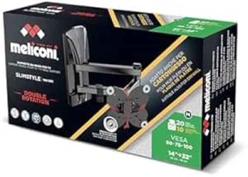 Meliconi Slimstyle Plus 100 SDR TV Wall Mount with Double... - High-Tech & Électronique en promo à 39.86€