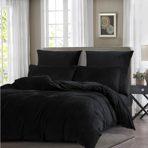 Gezu Winter-Bettbezug 140 x 200 cm, schwarz, Flanell, Samt... - Maison & Cuisine Amazon Allemagne à 19.85€